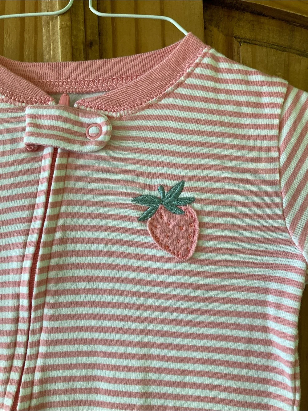 Girls Carter’s pink strawberry footed pajamas size 2T